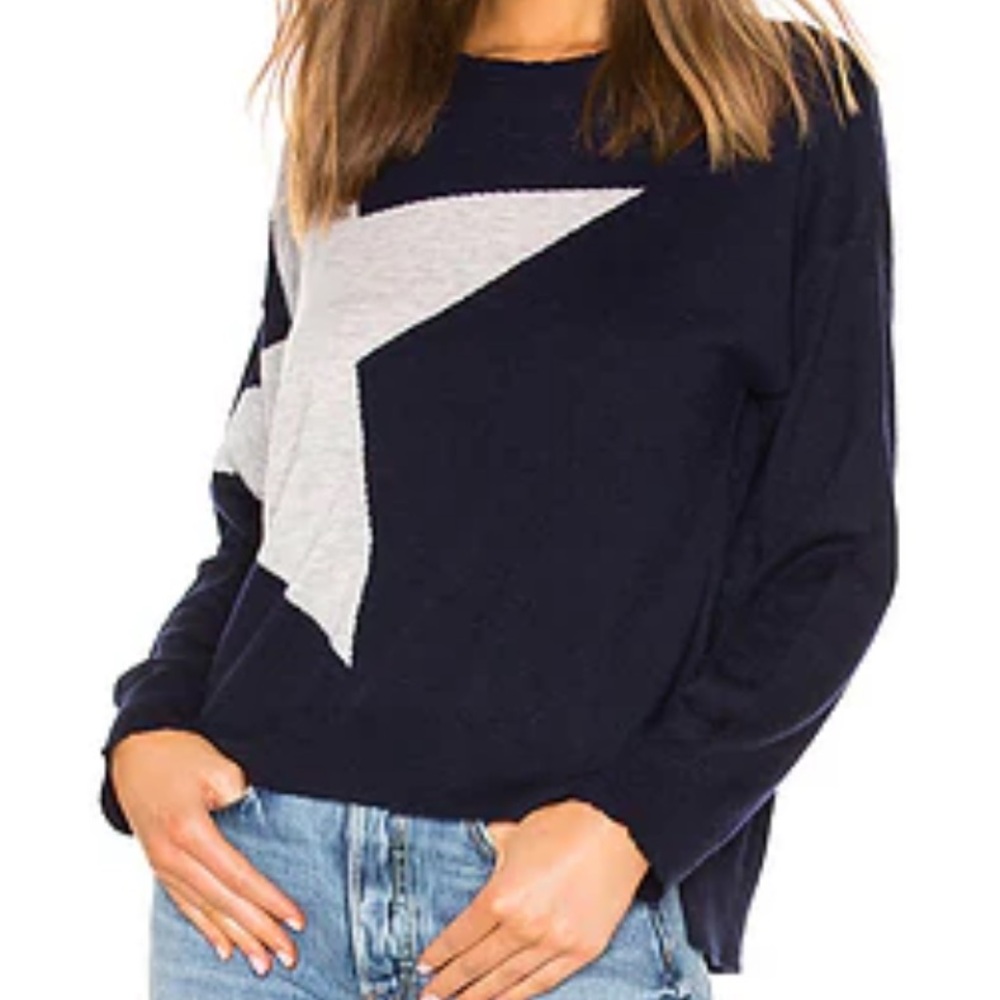 EUC Revolve SUNDRY Cashmere Blend Star + Heart Sweater Size Large
